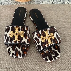 Tory Burch Brown and Black Safari Sandals